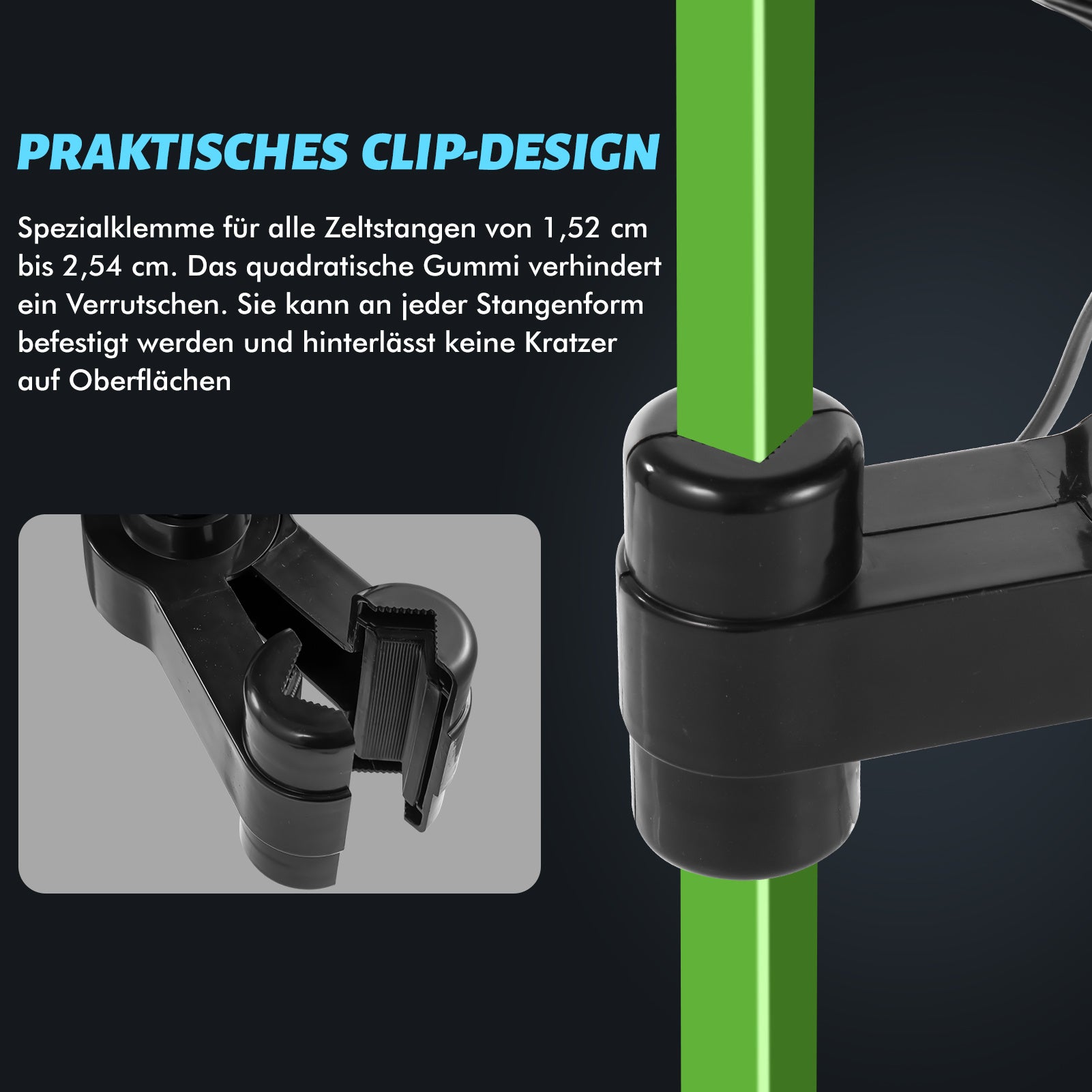 Gewächshaus Ventilator Klemmventilator Pflanzlager, Schwarz für Fahrzeug und unterwegs – Detailansicht 10