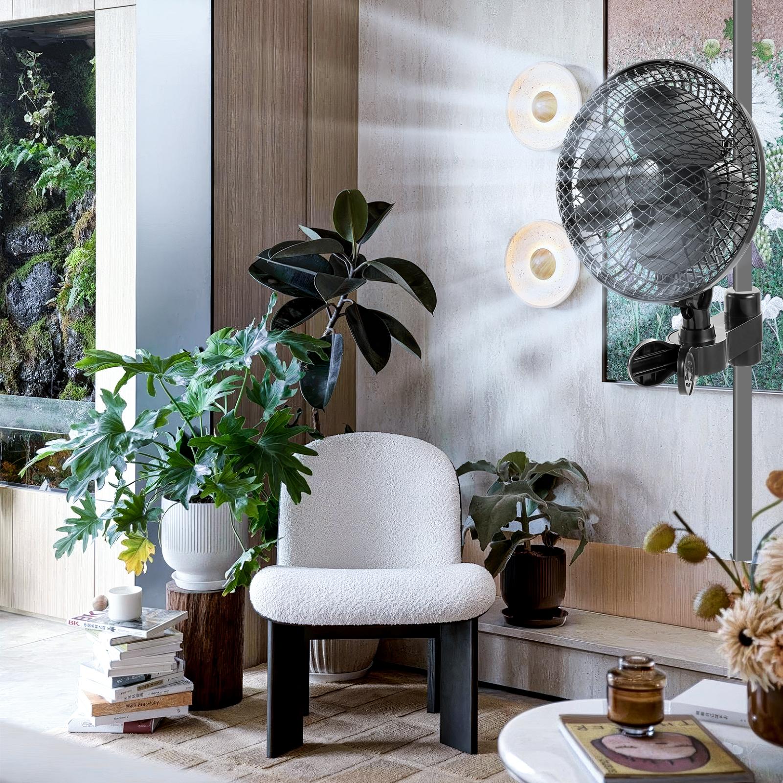 Gewächshaus Ventilator Klemmventilator Pflanzlager, Schwarz für Fahrzeug und unterwegs – Detailansicht 13