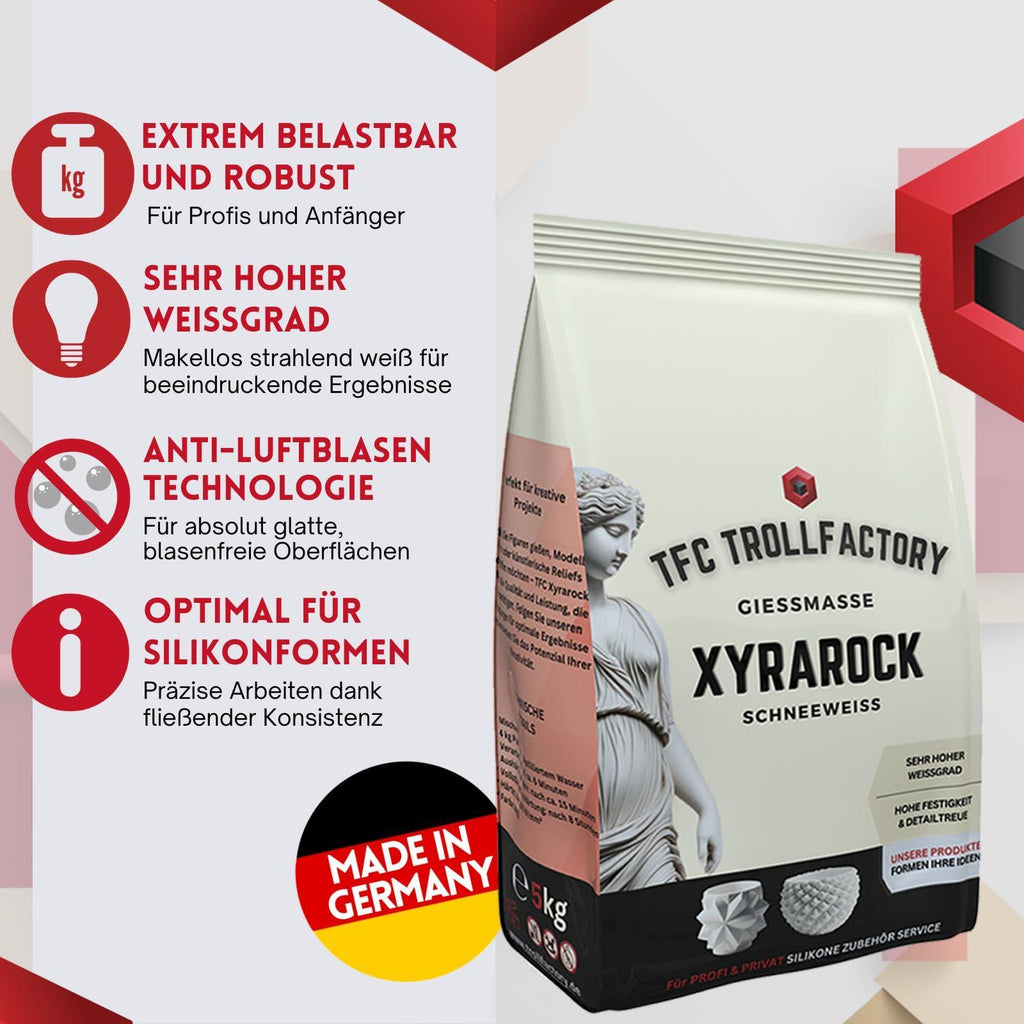 Giesspulver hochweiß detailgenau Xyrarock, 5kg für Figuren Modelle für Silikonformen Maximale und Alltag – Detailansicht 4
