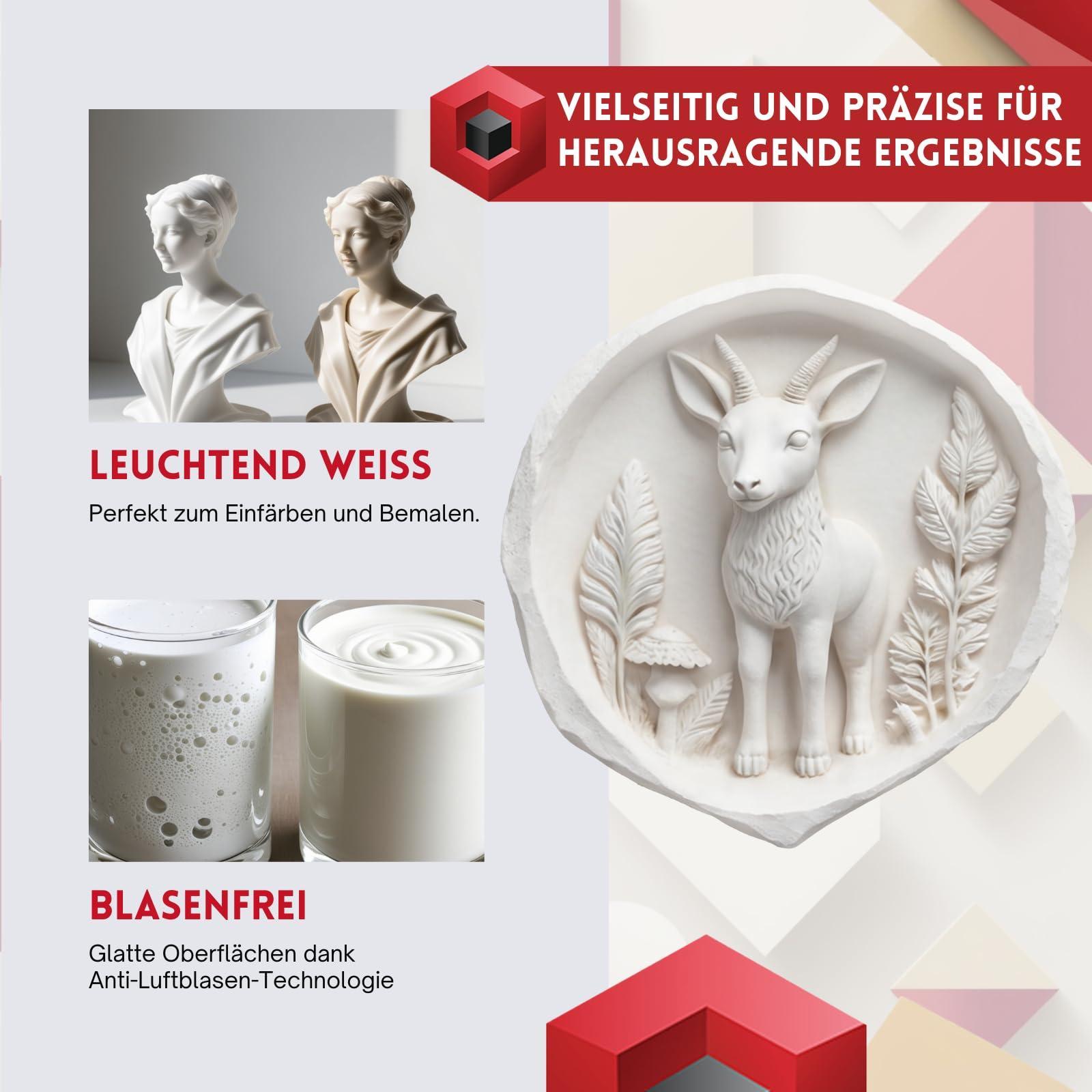 Giesspulver hochweiß detailgenau Xyrarock, 5kg für Figuren Modelle für Silikonformen Maximale und Alltag – Detailansicht 6