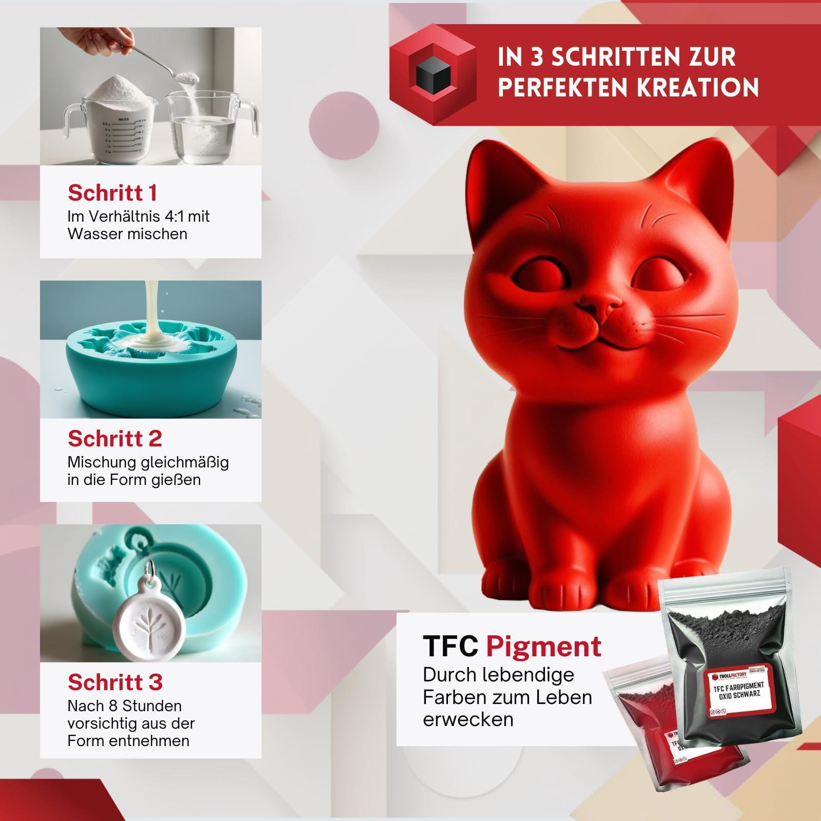 Giesspulver hochweiß detailgenau Xyrarock, 5kg für Figuren Modelle für Silikonformen Maximale und Alltag – Detailansicht 8