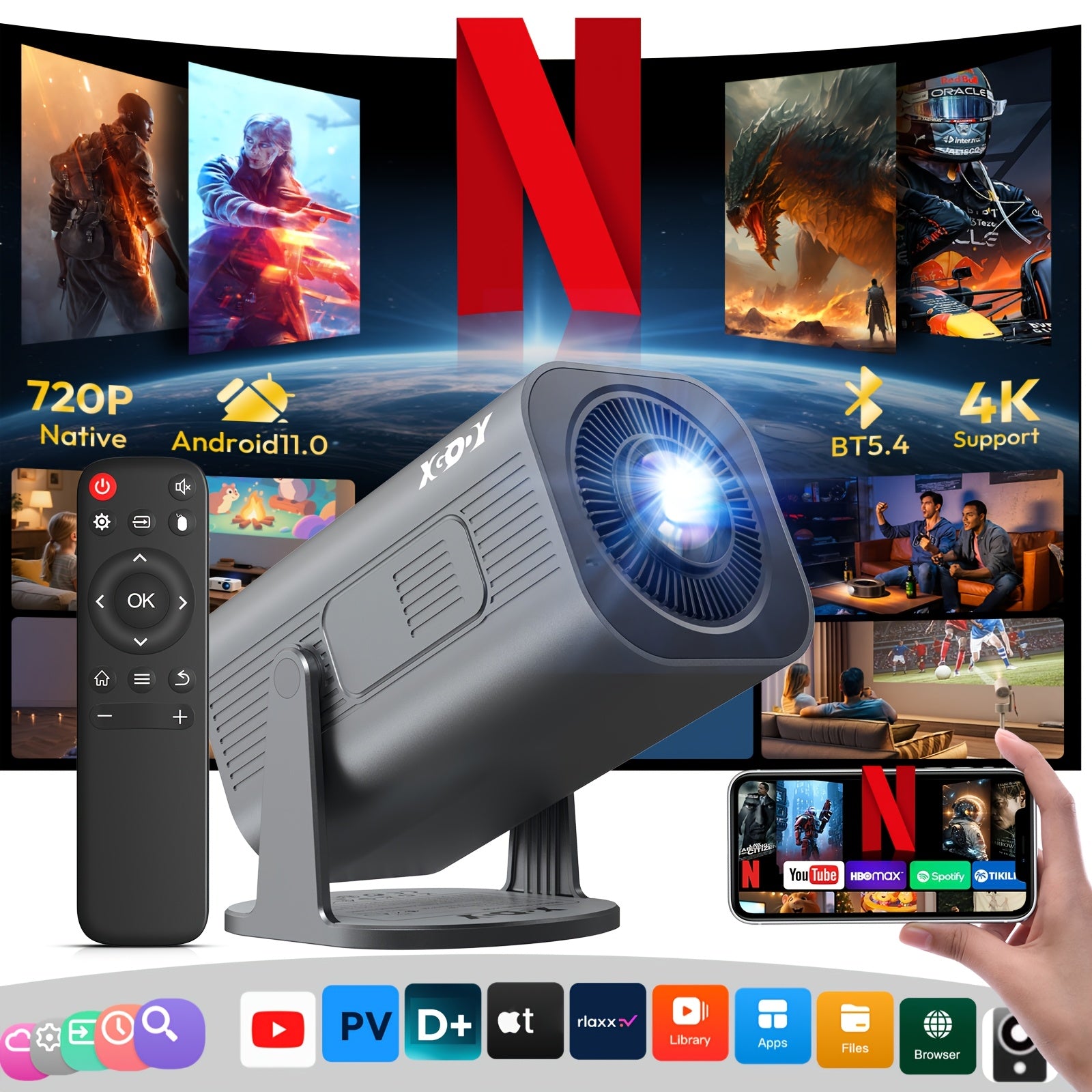 Gimbal 3PRO Smart Mini Projektor, 3Pro Gimbal für Fahrzeug und unterwegs – Hauptansicht