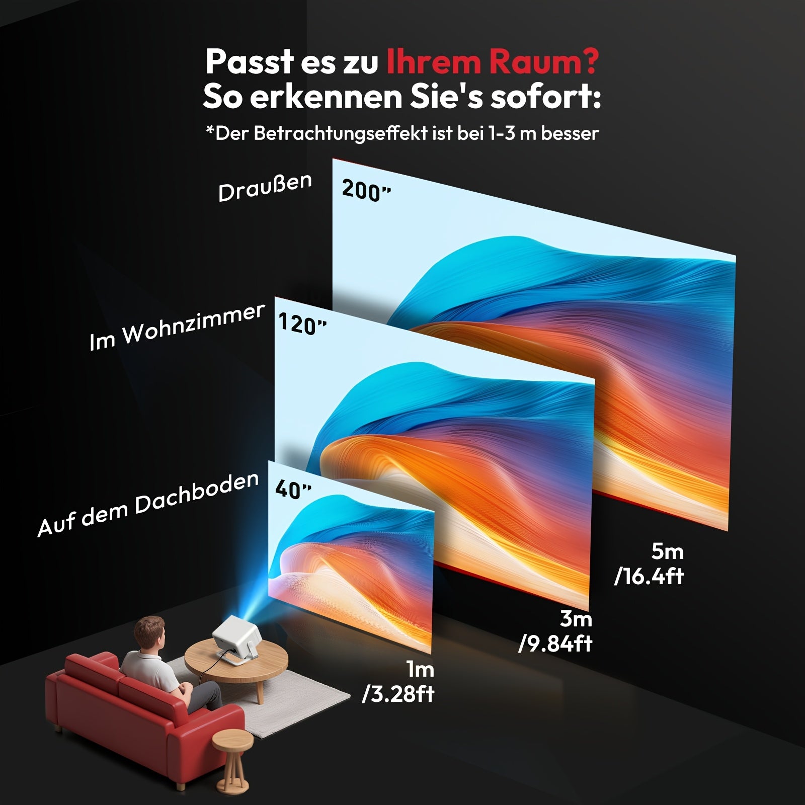 Gimbal N6 Pro Projektor, 360° drehbar für Alltag und Zuhause – Detailansicht 7