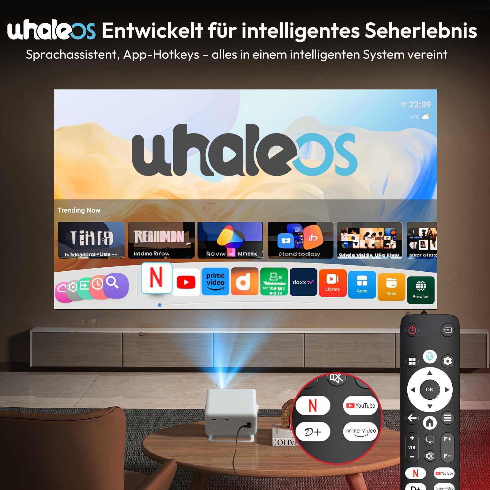 Gimbal N6 Pro Projektor, 360° drehbar für Alltag und Zuhause – Detailansicht 8