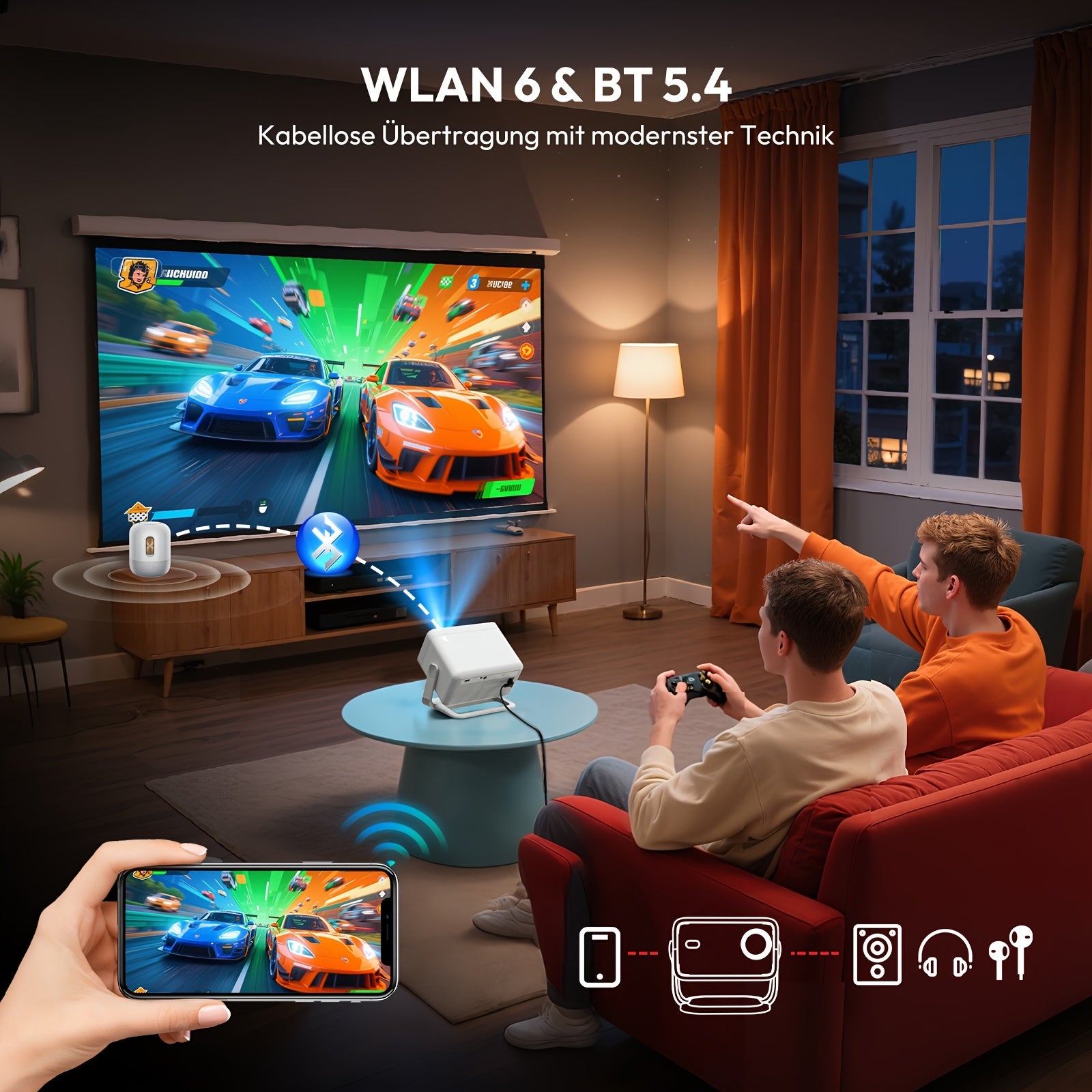 Gimbal N6 Pro Projektor, 360° drehbar für Alltag und Zuhause – Detailansicht 10
