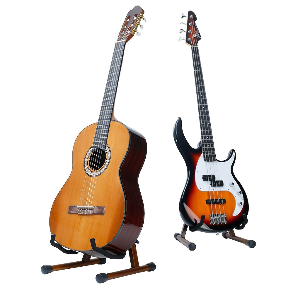 Gitarrenständer aus Akazienholz, rutschfest für hochwertige Hartholz-Präsentationsständer und Alltag – Detailansicht 2