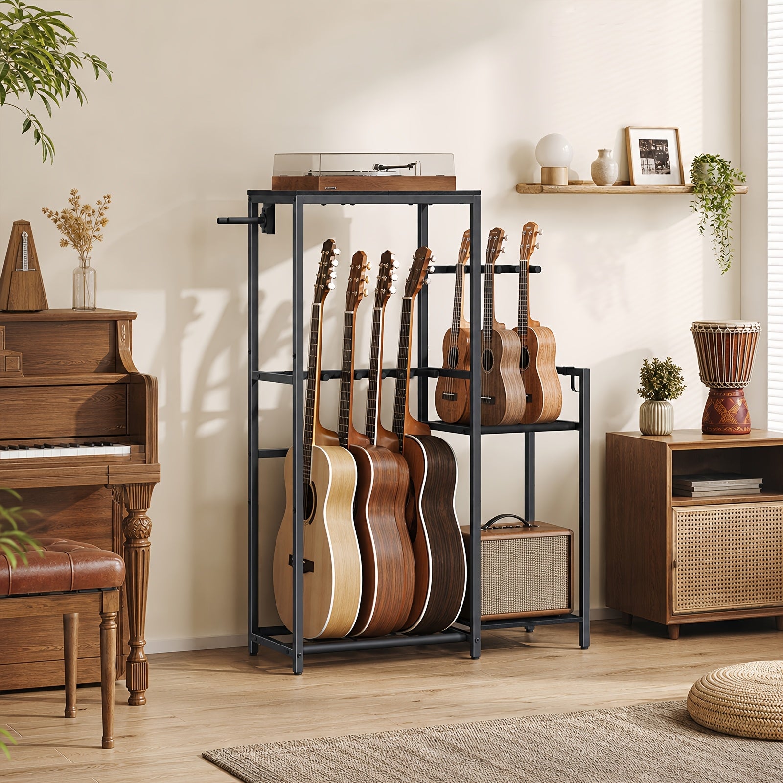 Gitarrenständer, für 9 Gitarren für 9 Gitarren und Akustikgitarren – Detailansicht 4