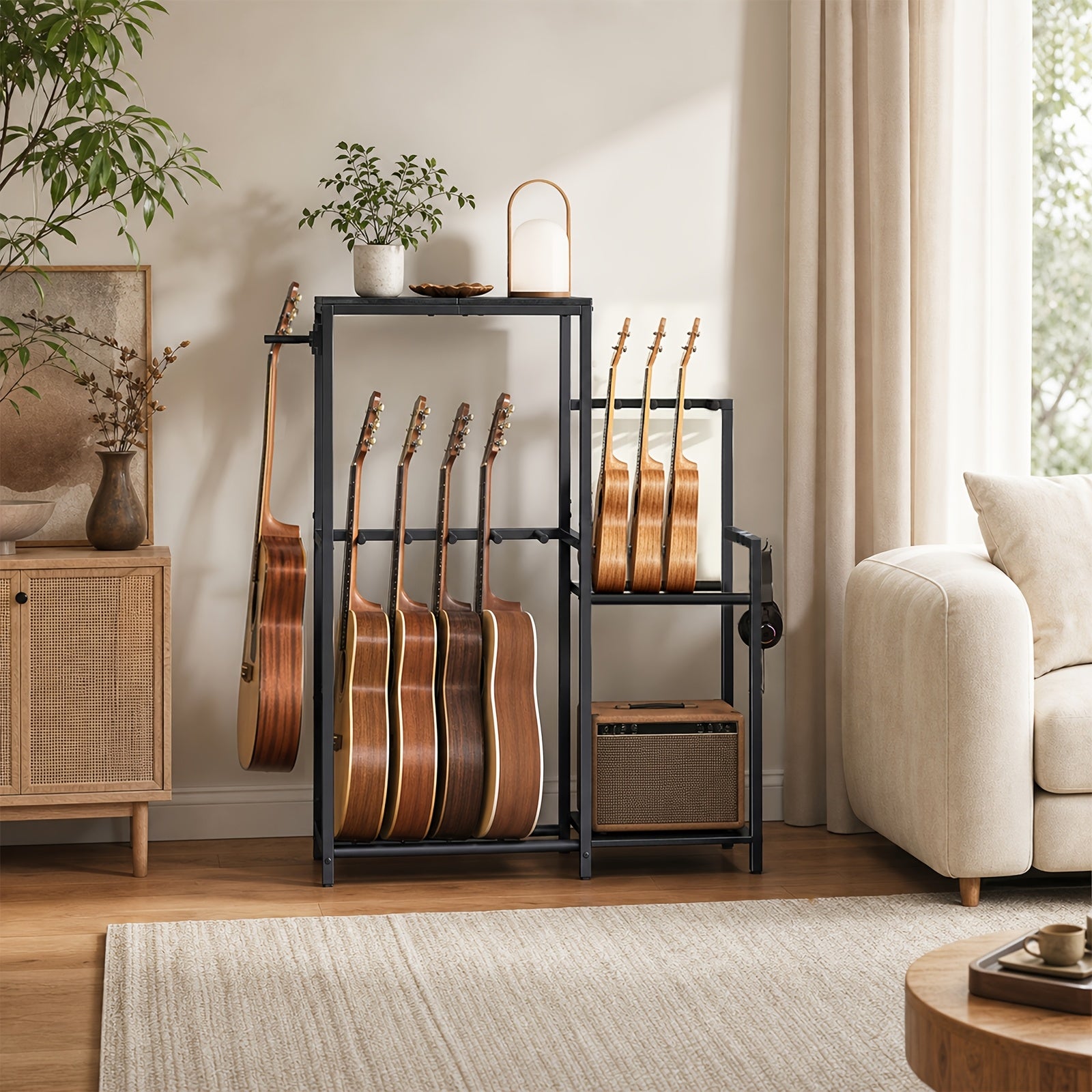 Gitarrenständer, für 9 Gitarren für 9 Gitarren und Akustikgitarren – Detailansicht 5