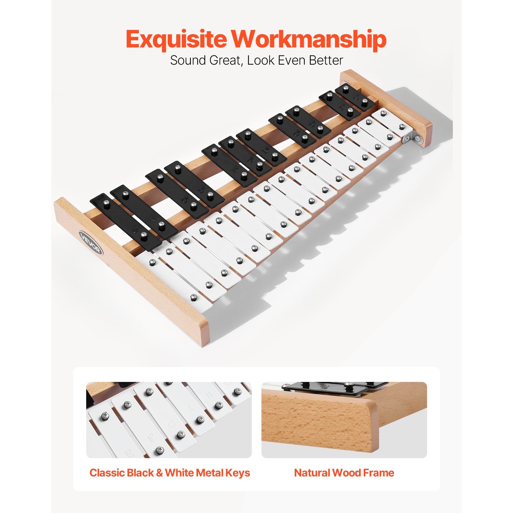 Glockenspiel-Xylophon, 27 Töne für den Musikunterricht für Erwachsene und Kinder – Detailansicht 5