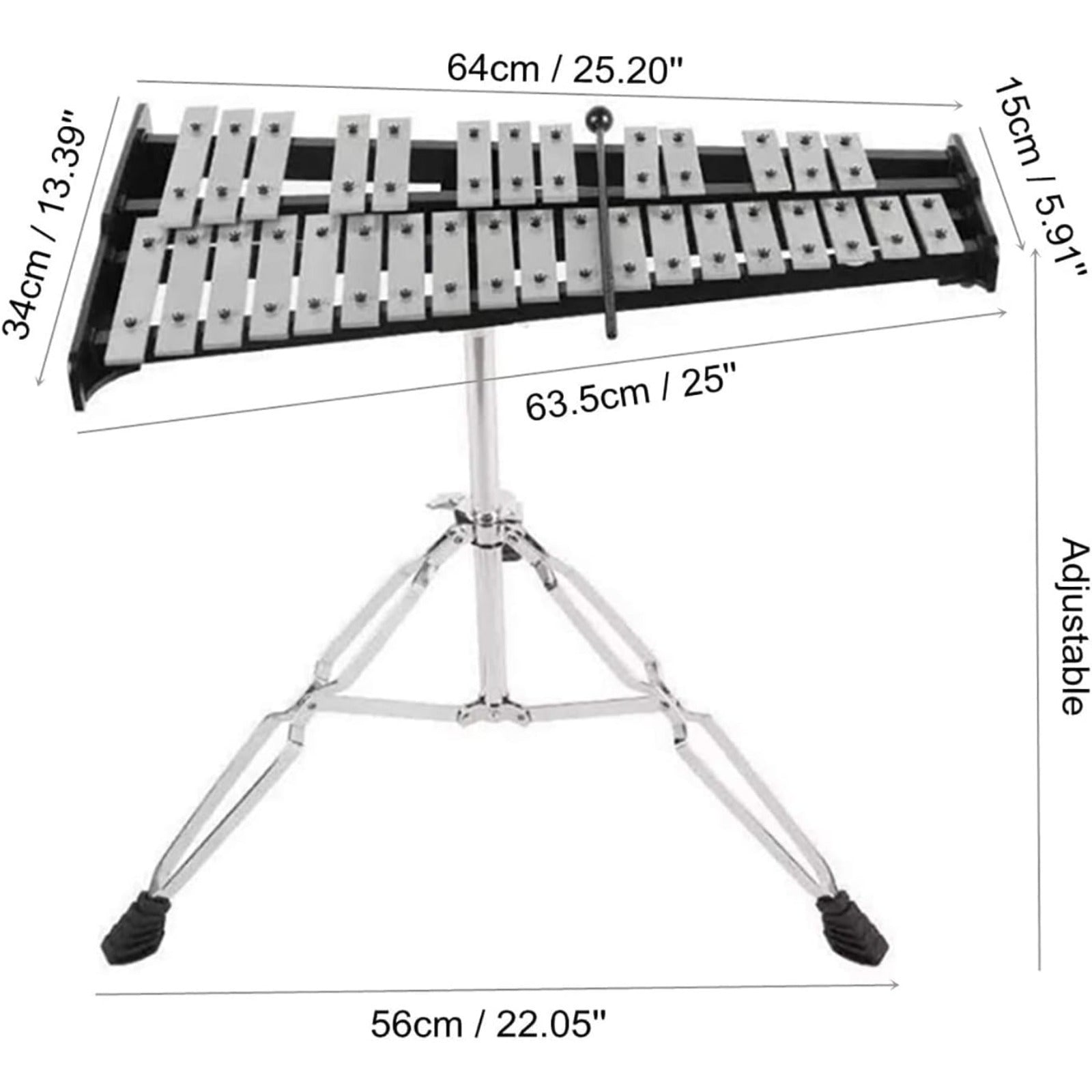 Glockenspiel-Xylophon, Aluminium für Anfänger und Alltag – Detailansicht 2