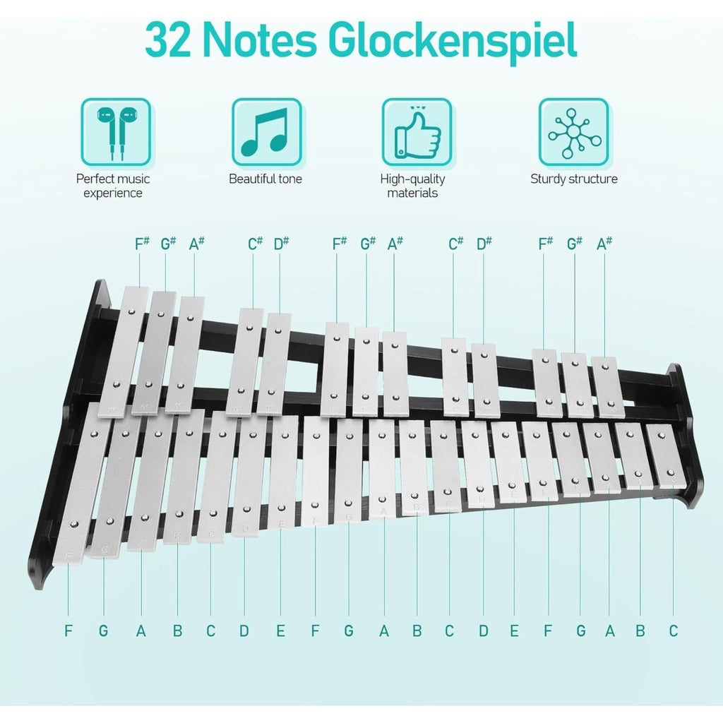 Glockenspiel-Xylophon, Aluminium für Anfänger und Alltag – Detailansicht 4