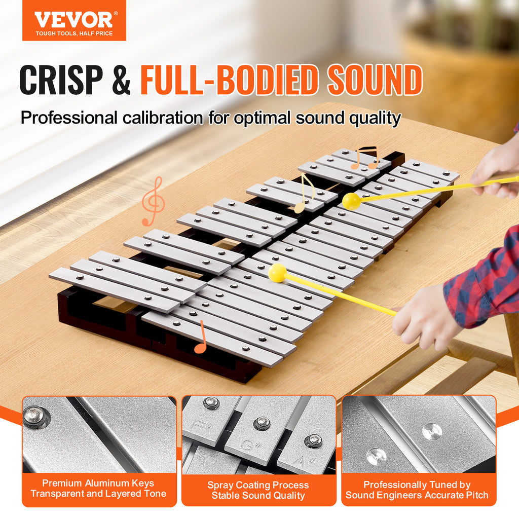 Glockenspiel-Xylophon, schwarz für Erwachsene und Schüler – Detailansicht 2