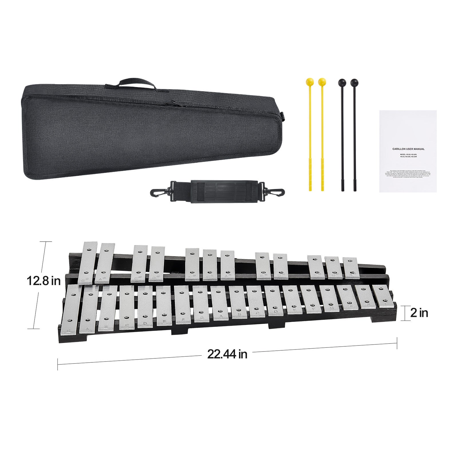 Glockenspiel-Xylophon, Silber für Alltag und Zuhause – Detailansicht 4