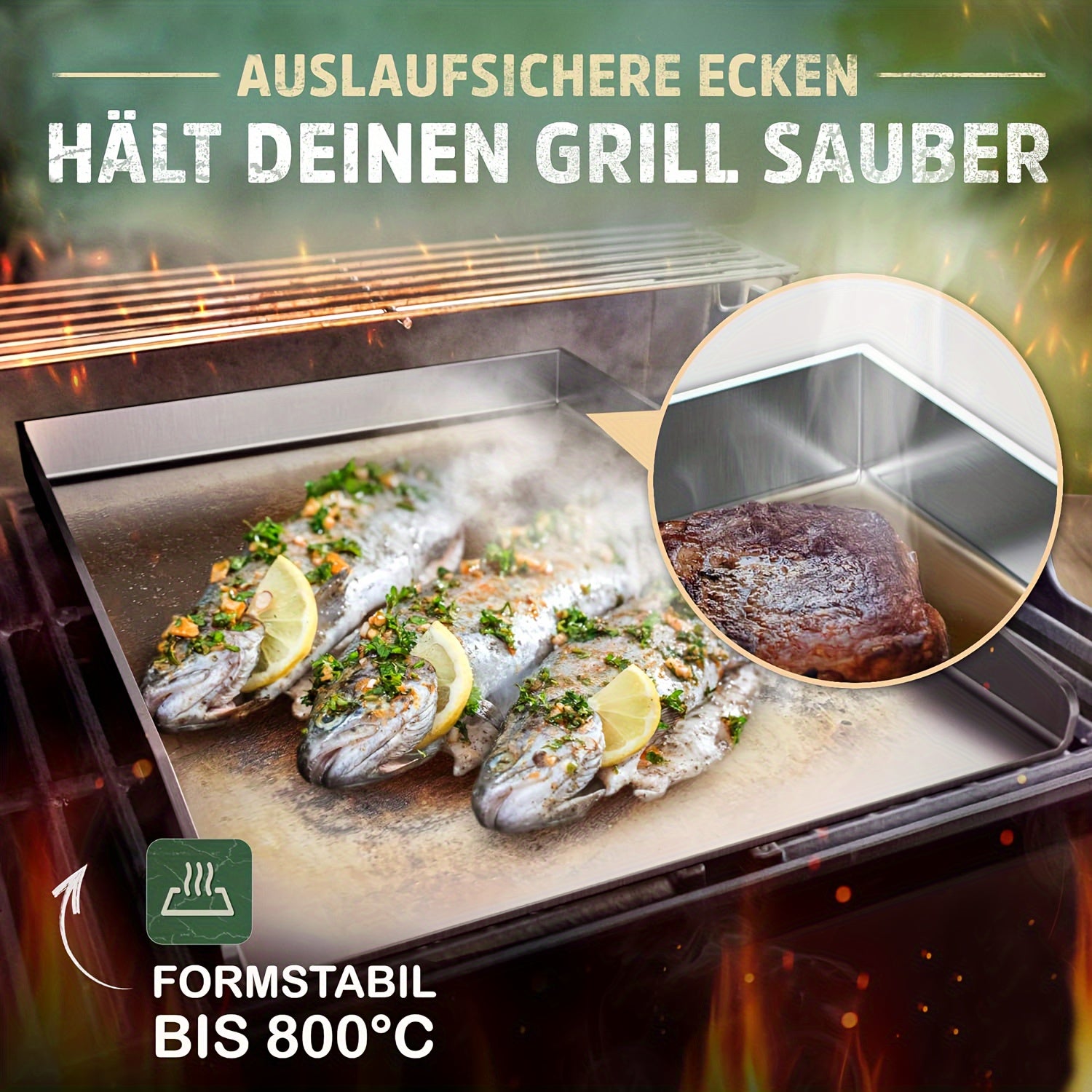 Grillpfannen & -aufsätze, Edelstahl für Innen und Außenbereich – Detailansicht 4