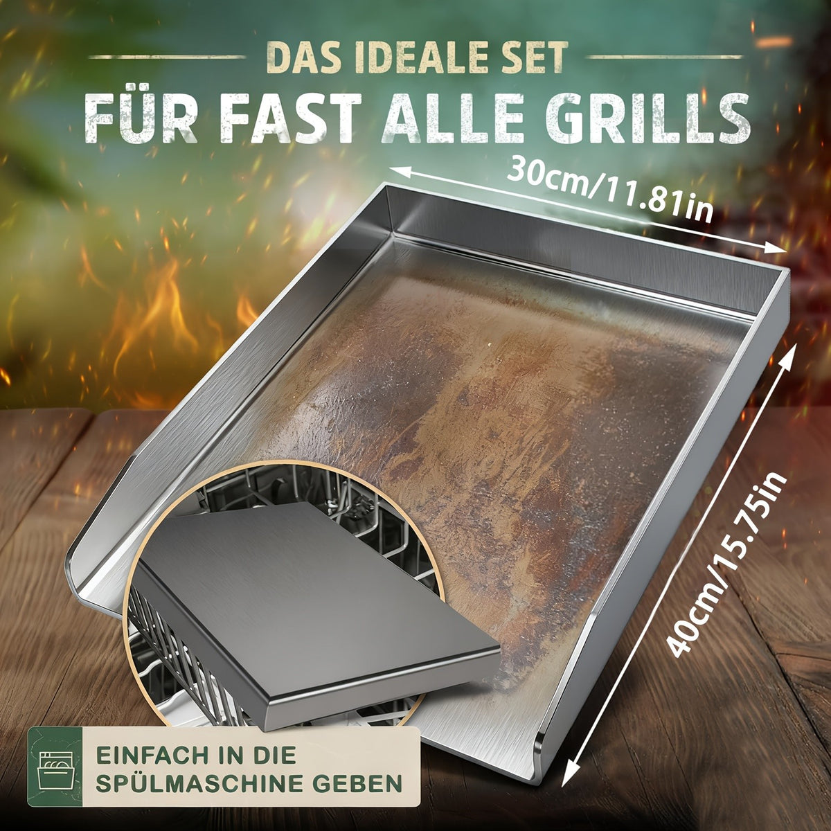 Grillpfannen & -aufsätze, Edelstahl für Innen und Außenbereich – Detailansicht 7