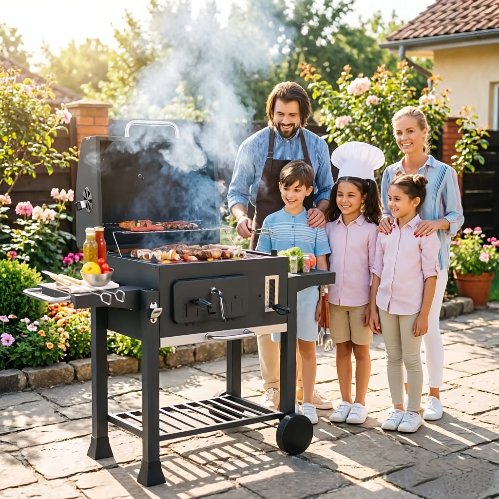 Grillwagen XXL, Schwarz für Garten und Terrasse – Hauptansicht