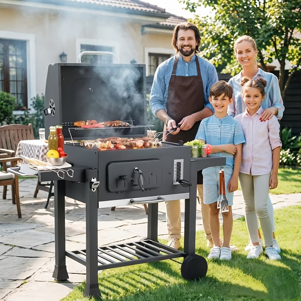 Grillwagen XXL, Schwarz für Garten und Terrasse – Detailansicht 7