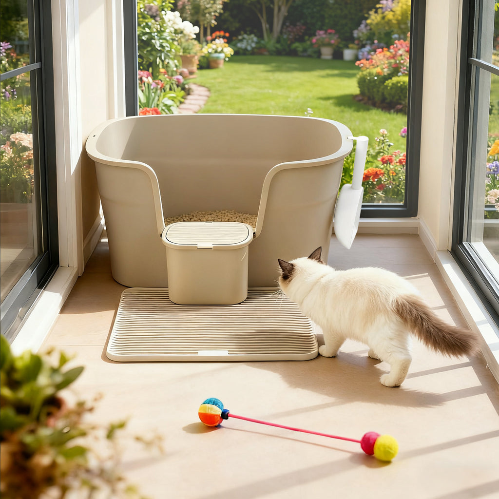 Große Katzentoilette, grau für Haustiere und Zuhause – Detailansicht 7