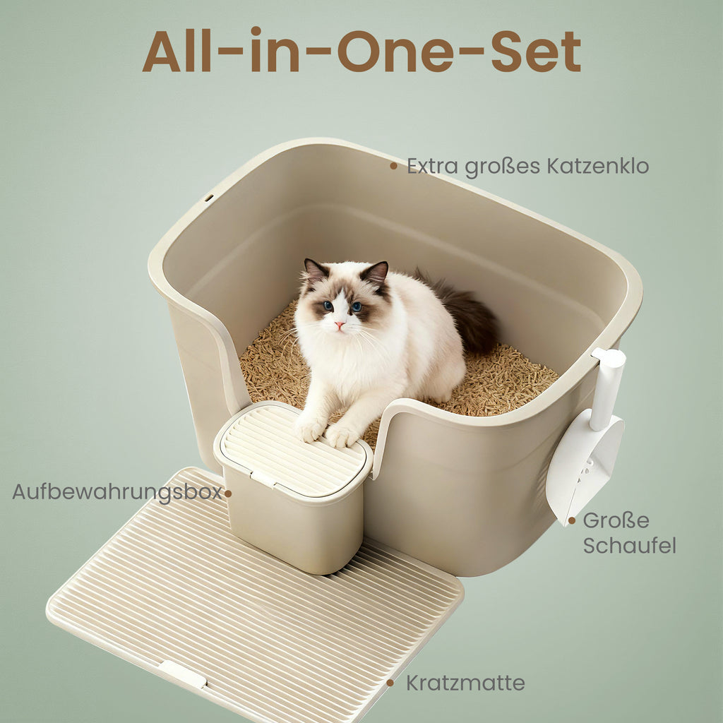 Große Katzentoilette, grau für Haustiere und Zuhause – Detailansicht 8