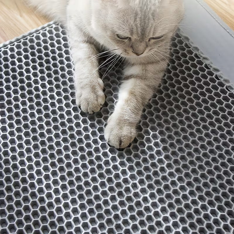 Große zweistufige Katzentoilettenmatte, rutschfest für Haustiere und Zuhause – Detailansicht 5