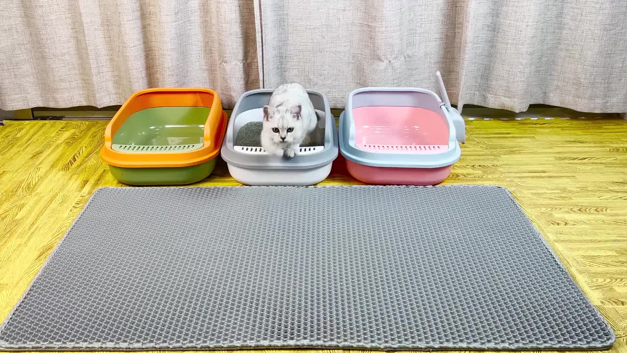 Große zweistufige Katzentoilettenmatte, rutschfest für Haustiere und Zuhause – Detailansicht 6