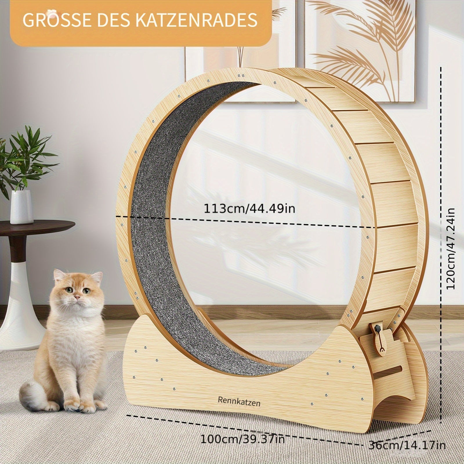 Großes Laufrad, Holz für Haustiere und Zuhause – Hauptansicht