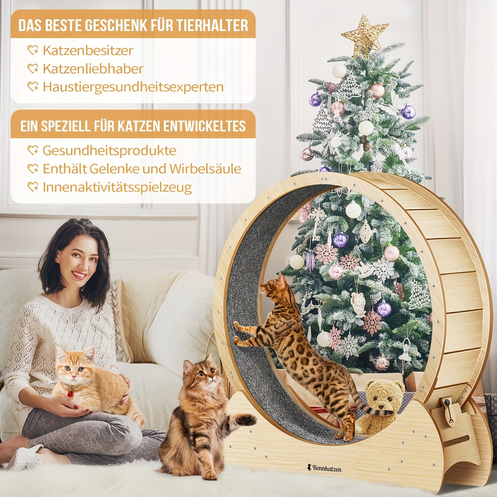 Großes Laufrad, Holz für Haustiere und Zuhause – Detailansicht 8