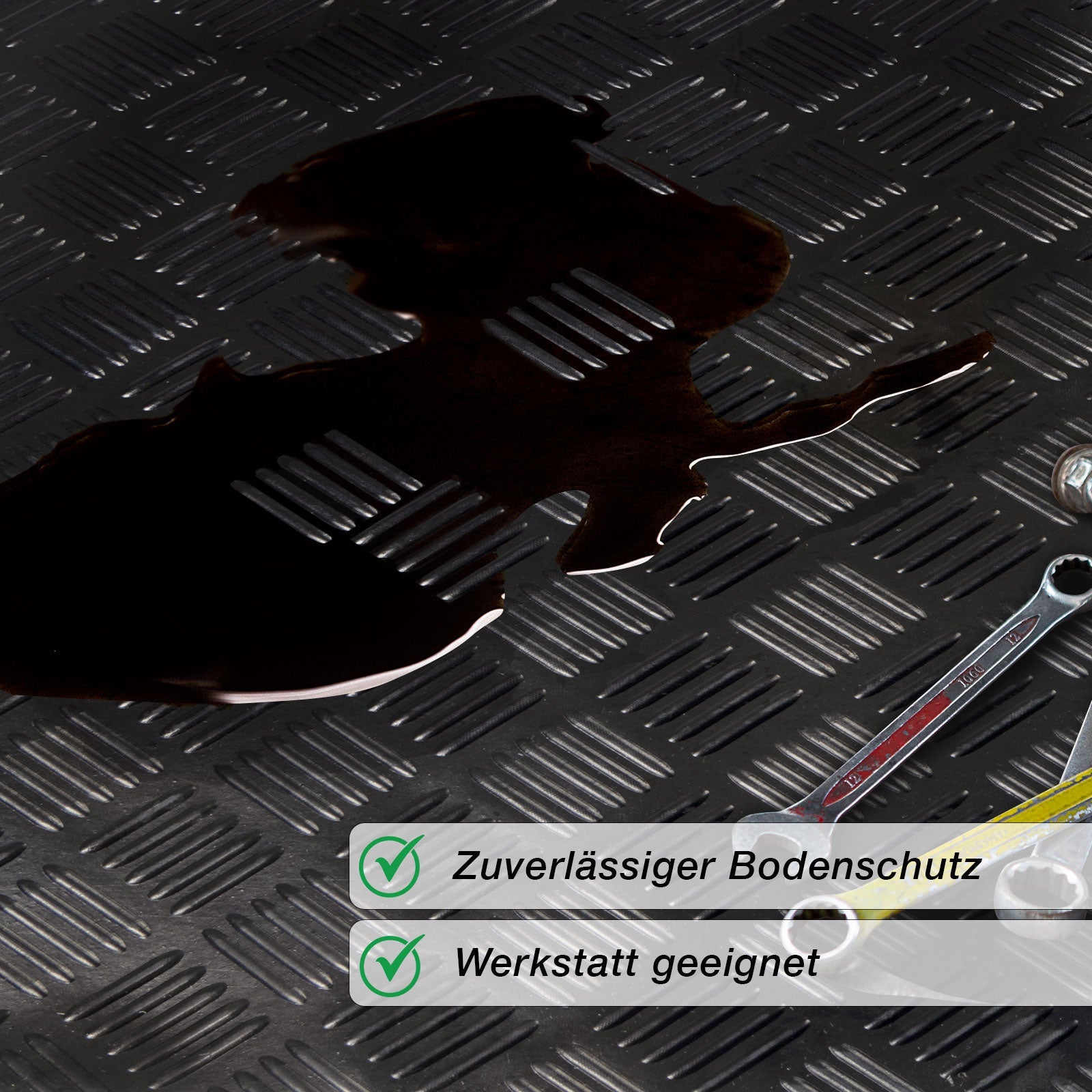Gummiläufer Karo - Stärke, rutschfest für Alltag und Zuhause – Detailansicht 8