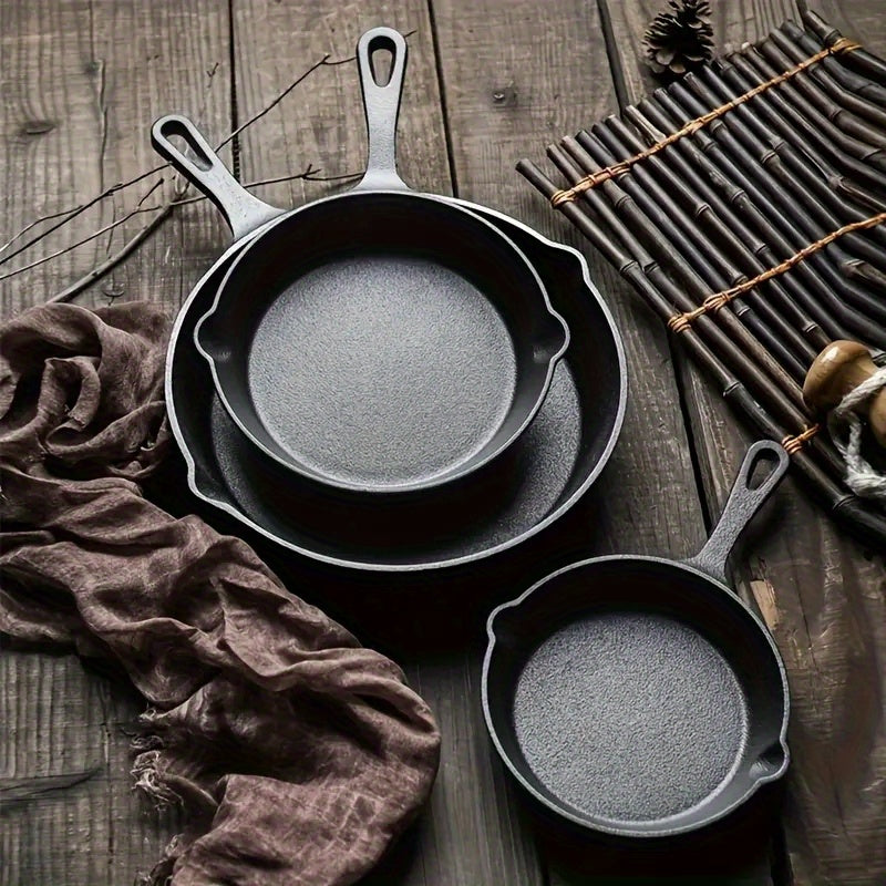 Gusseisen-Pfannen-Set, 3 Stück (17cm, 21cm, 26cm) für Küche und Essbereich – Detailansicht 9