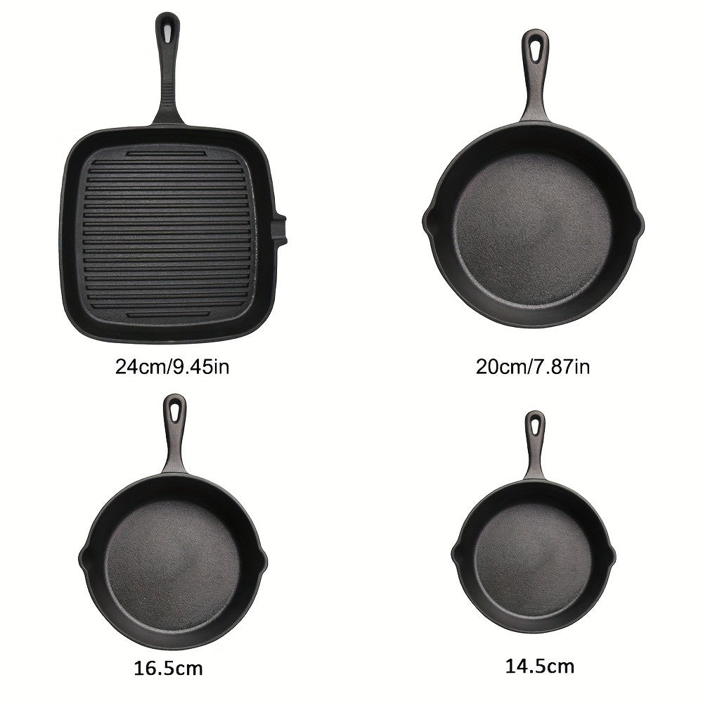 Gusseisen-Pfannen-Set, 3 Stück (17cm, 21cm, 26cm) für Küche und Essbereich – Detailansicht 12