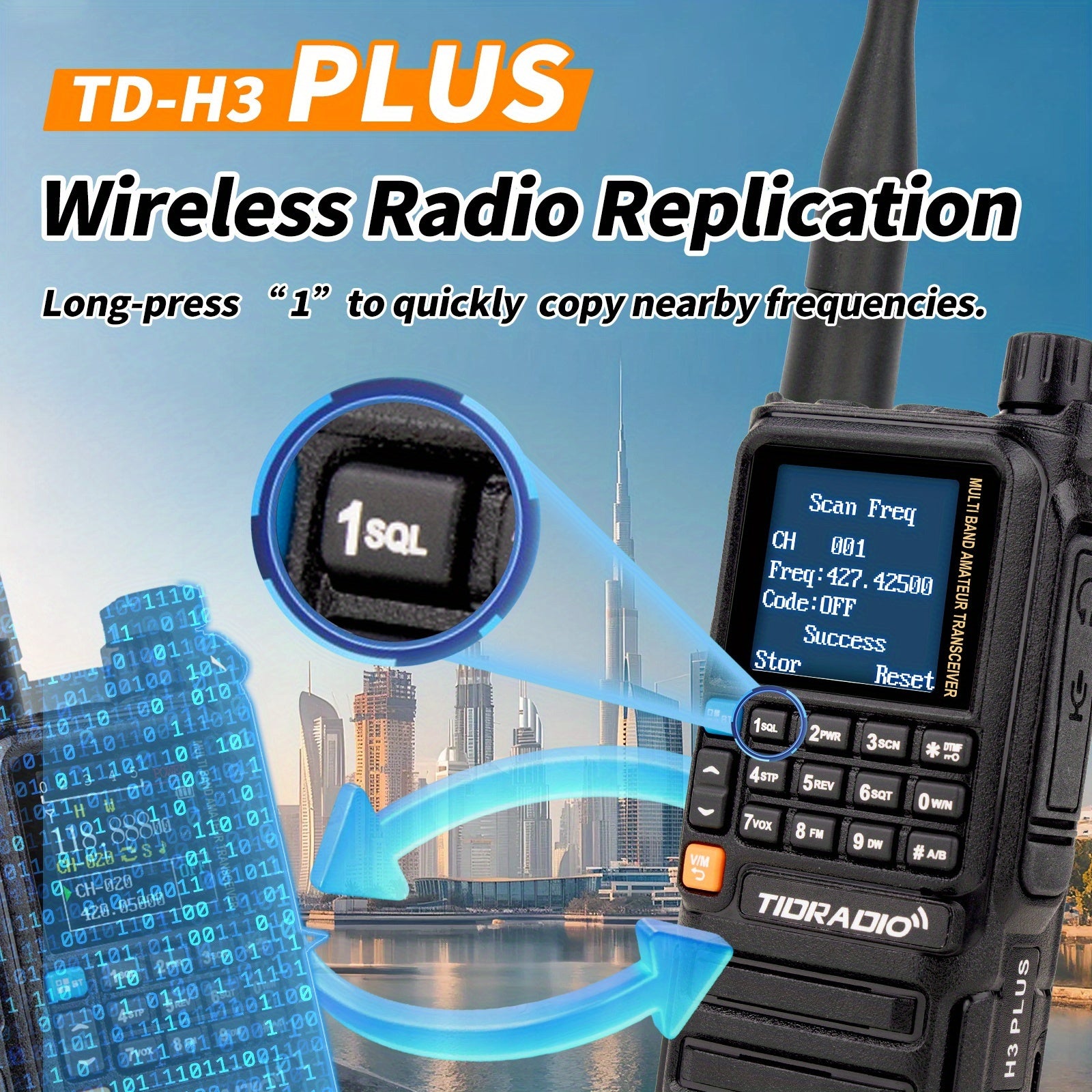 H3 PLUS Amateurfunk-Handfunkgerät, TD-H3Plus-Schwarz für Camping und Reisen – Detailansicht 6