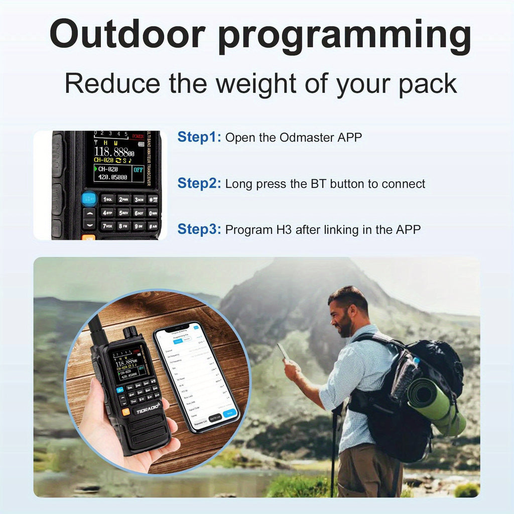 H3 PLUS Amateurfunk-Handfunkgerät, TD-H3Plus-Schwarz für Camping und Reisen – Detailansicht 19