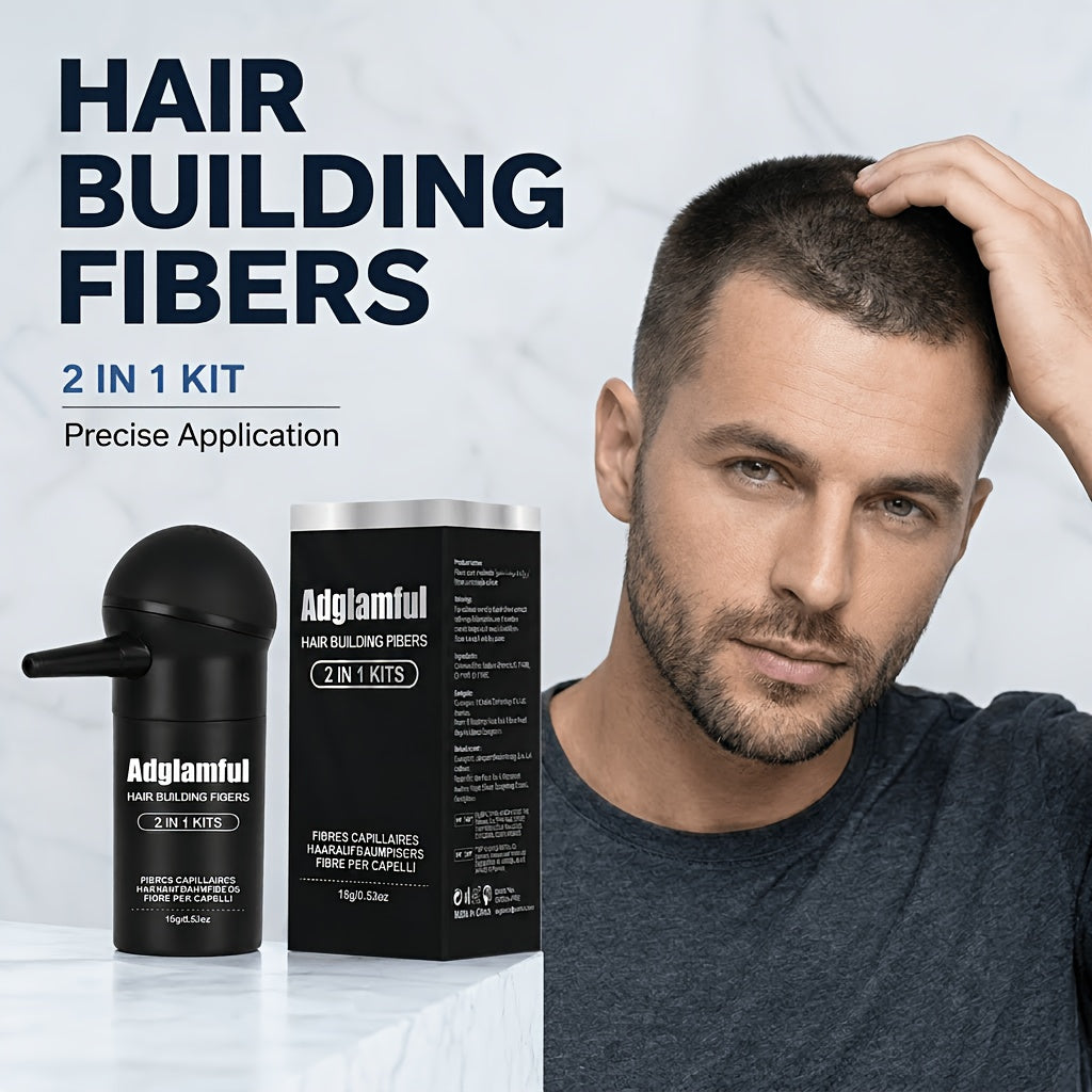 Haarfärbe-Massefaserpulver-Nachfüll-Set, Medium Braun-1 für Männer Frauen – Detailansicht 2