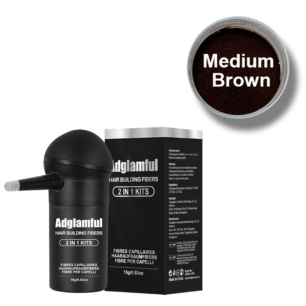 Haarfärbe-Massefaserpulver-Nachfüll-Set, Medium Braun-1 für Männer Frauen – Detailansicht 7