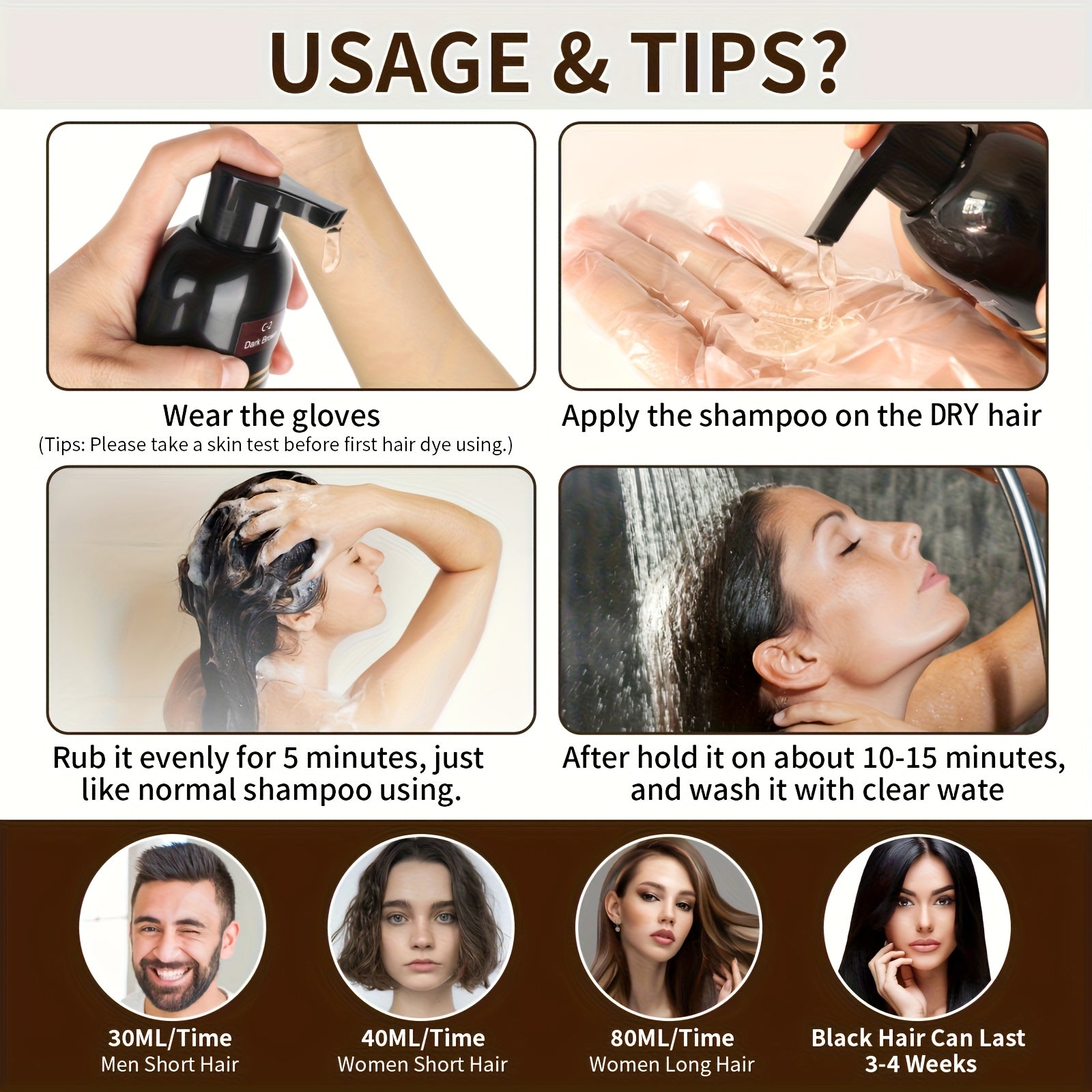Haarfärbemittel, 100% graue Haarabdeckung für Frauen – Detailansicht 7