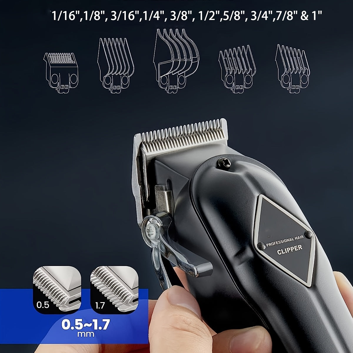 Haarschneidemaschine, Silbrig für Friseure und Männer – Detailansicht 4
