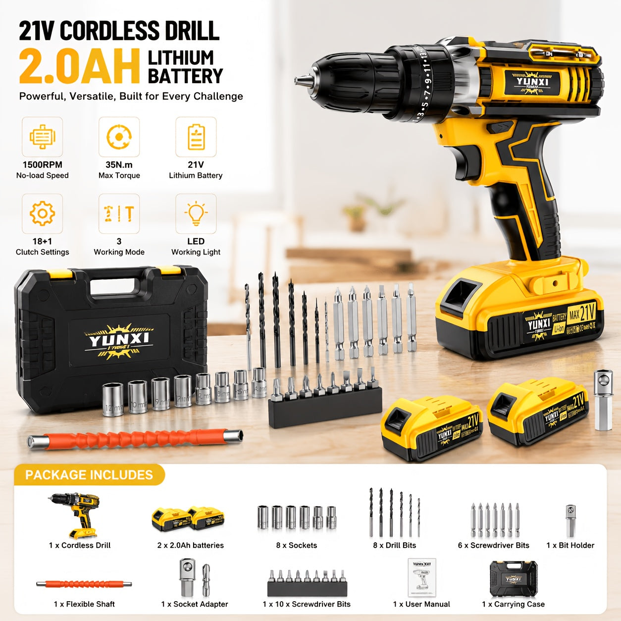 Handbohrmaschine Lithium Set, Holz für Familien und Alltag – Detailansicht 4