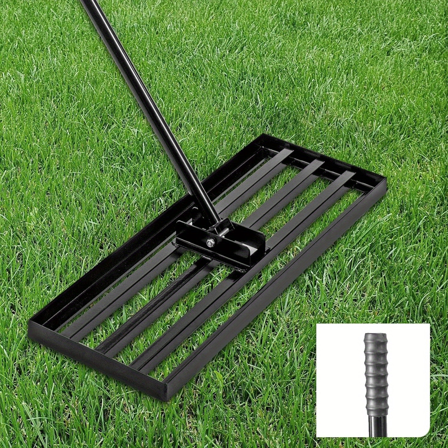 Handlicher Rasen Aushub Rechen, 229 cm für Garten und Terrasse – Detailansicht 4