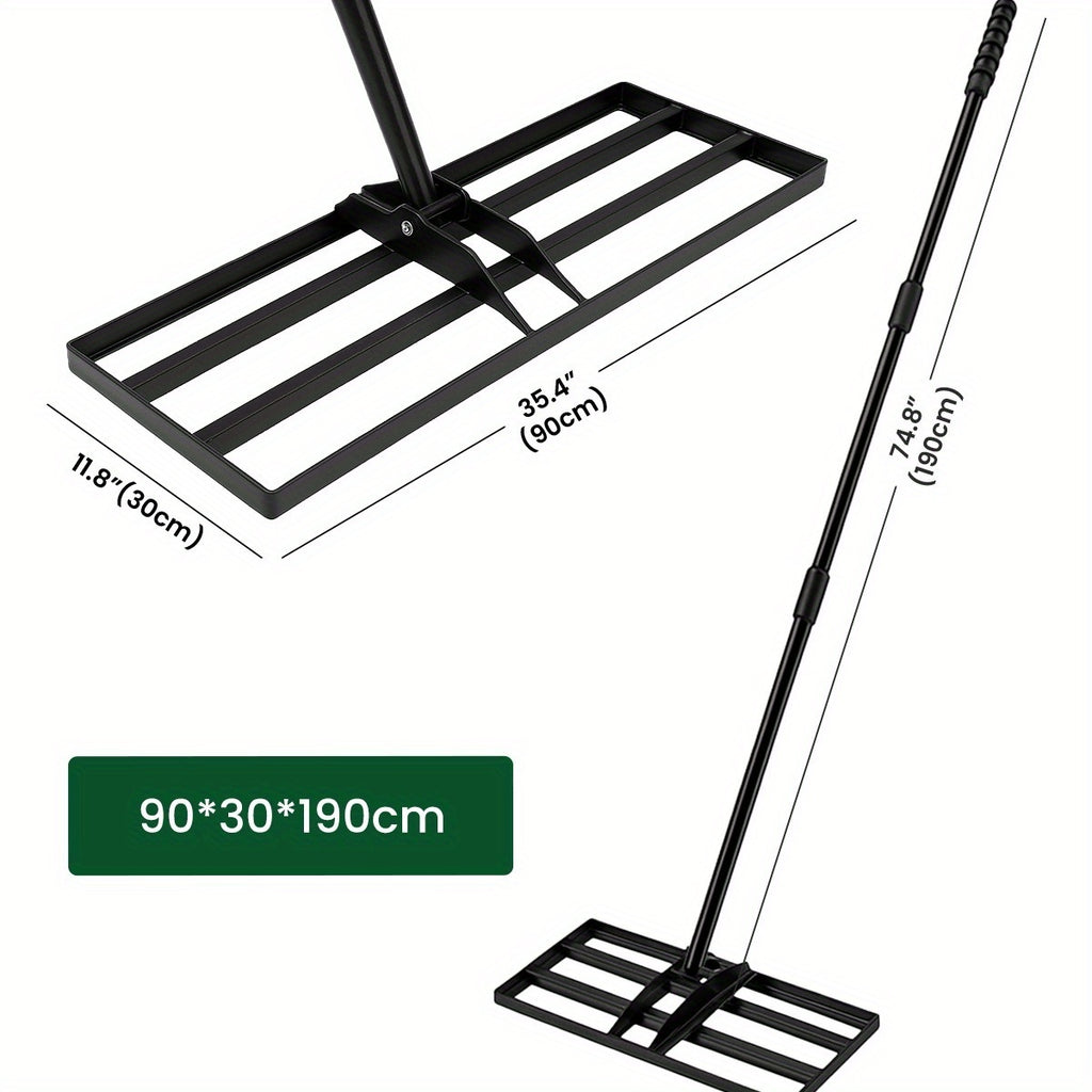 Handlicher Rasen Aushub Rechen, 229 cm für Garten und Terrasse – Detailansicht 11