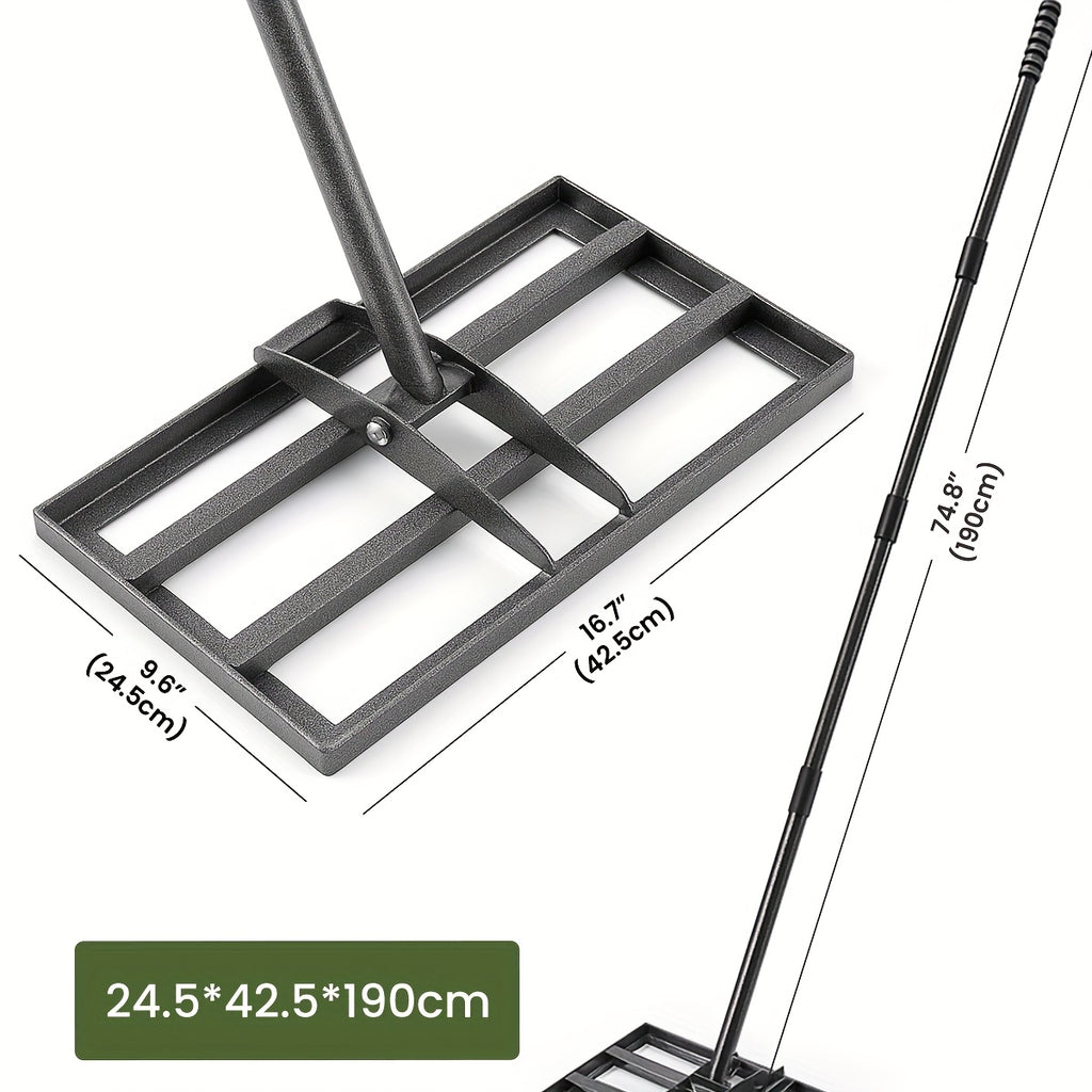 Handlicher Rasen Aushub Rechen, 229 cm für Garten und Terrasse – Detailansicht 12