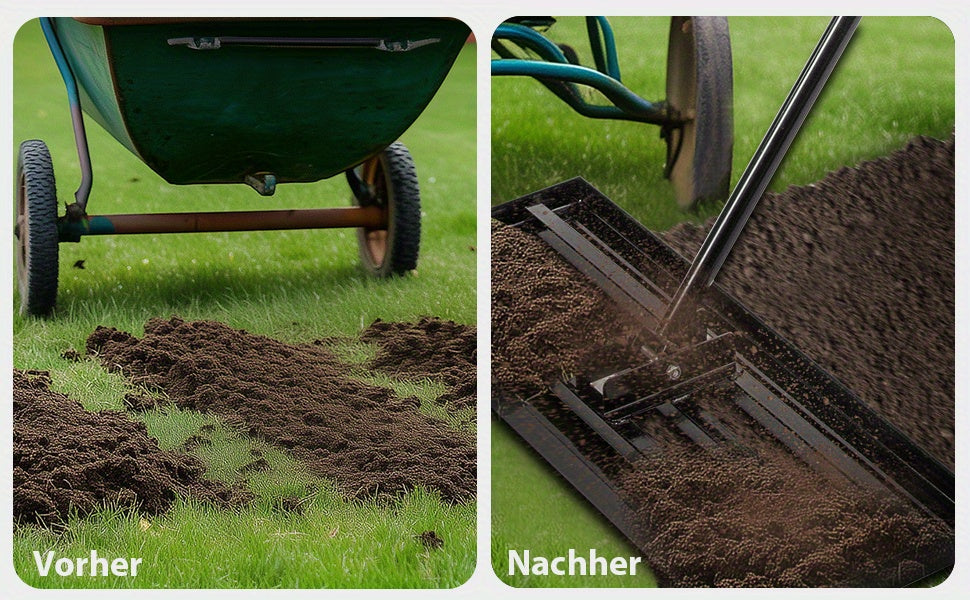 Handlicher Rasen Aushub Rechen, 229 cm für Garten und Terrasse – Detailansicht 21