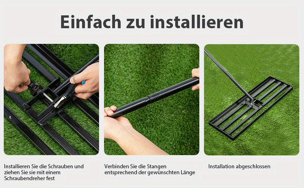 Handlicher Rasen Aushub Rechen, 229 cm für Garten und Terrasse – Detailansicht 22