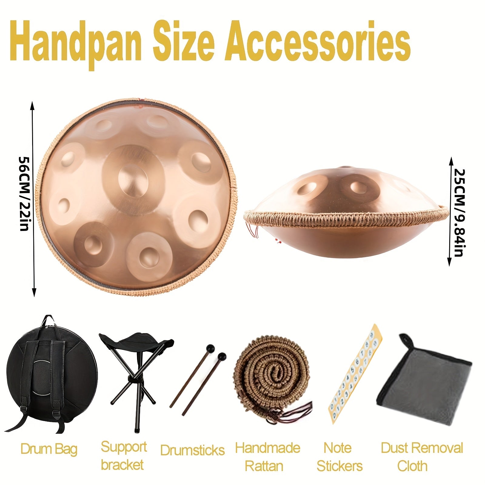 Handpan-Trommel, 10-Ton Stahl Tongue Drum für Anfänger für Kreativprojekte – Detailansicht 3
