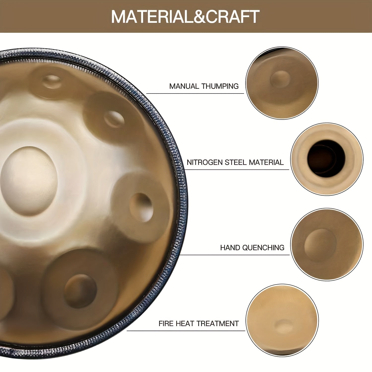 Handpan-Trommel, 432Hz für Hobby – Detailansicht 4