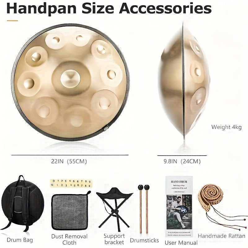 Handpan-Trommel, 440Hz für Kreativprojekte und Anfänger - Handpan Instrument Handpan – Hauptansicht