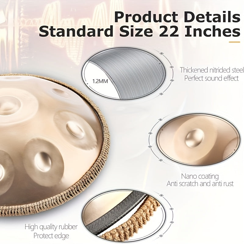 Handpan-Trommel, 440Hz für Kreativprojekte und Anfänger - Handpan Instrument Handpan – Detailansicht 2