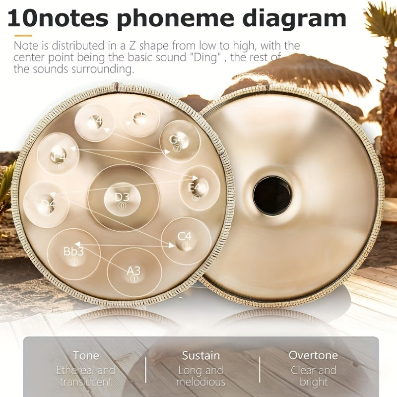 Handpan-Trommel, 440Hz für Kreativprojekte und Anfänger - Handpan Instrument Handpan – Detailansicht 3