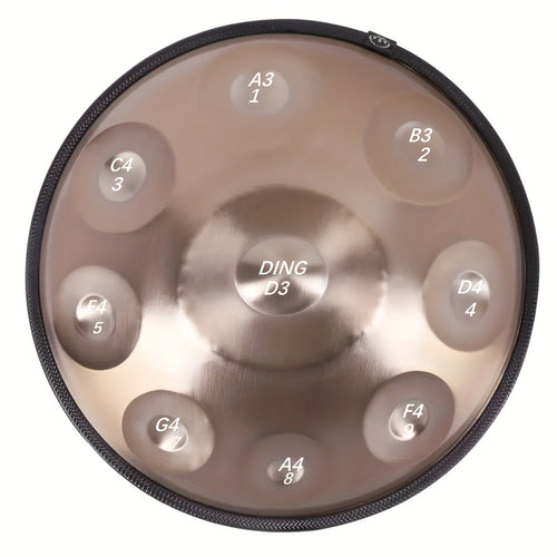 Handpan-Trommel, 9-Ton-Handpan in Gold für Hobby und Kreativprojekte – Hauptansicht