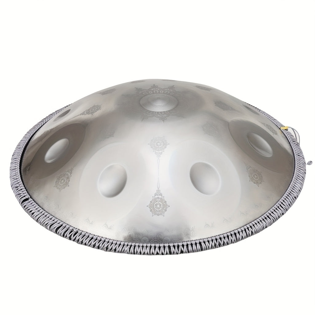 Handpan-Trommel, Silberne Handpan mit Muster für Hobby und Kreativprojekte – Hauptansicht