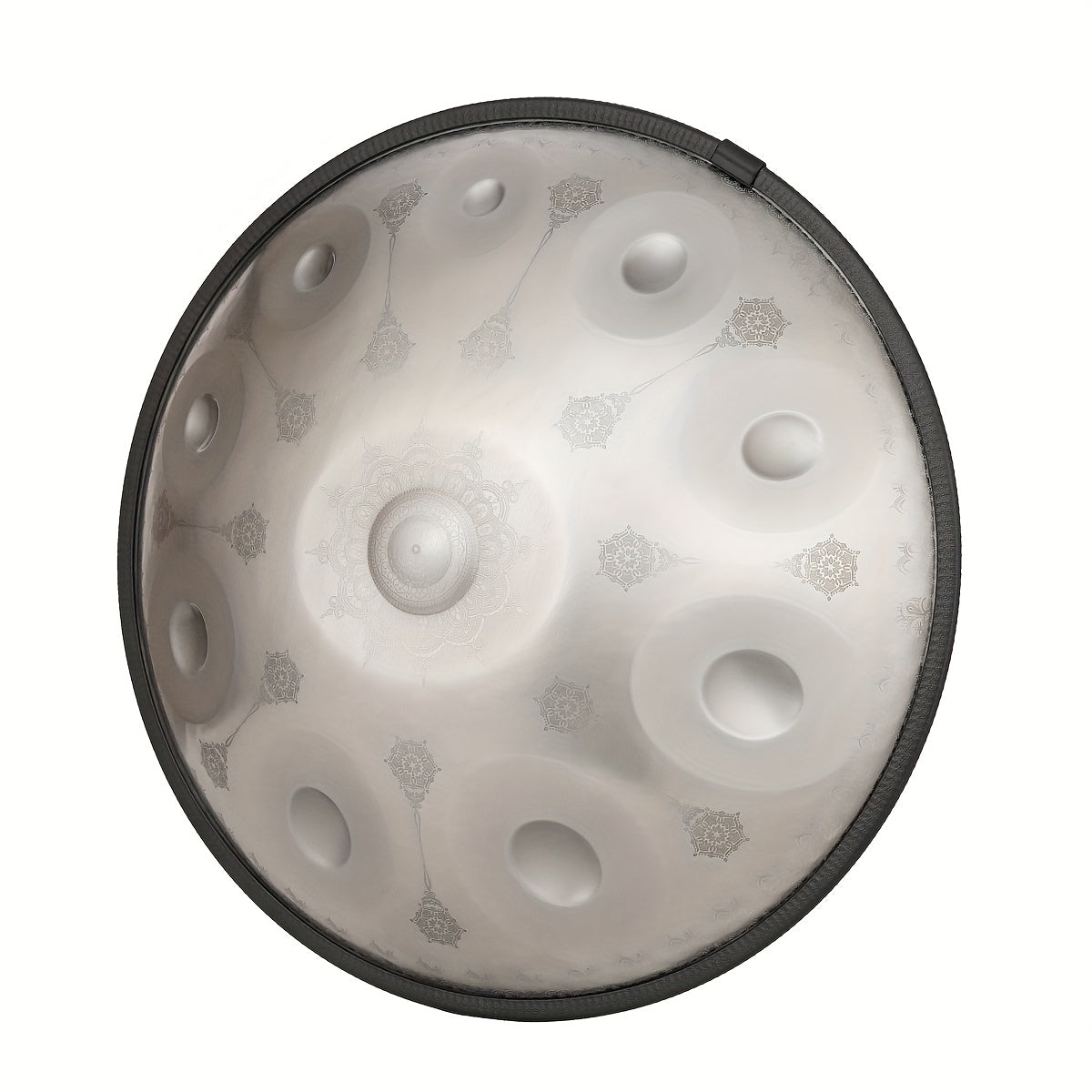 Handpan-Trommel, Silberne Handpan mit Muster für Hobby und Kreativprojekte – Detailansicht 2